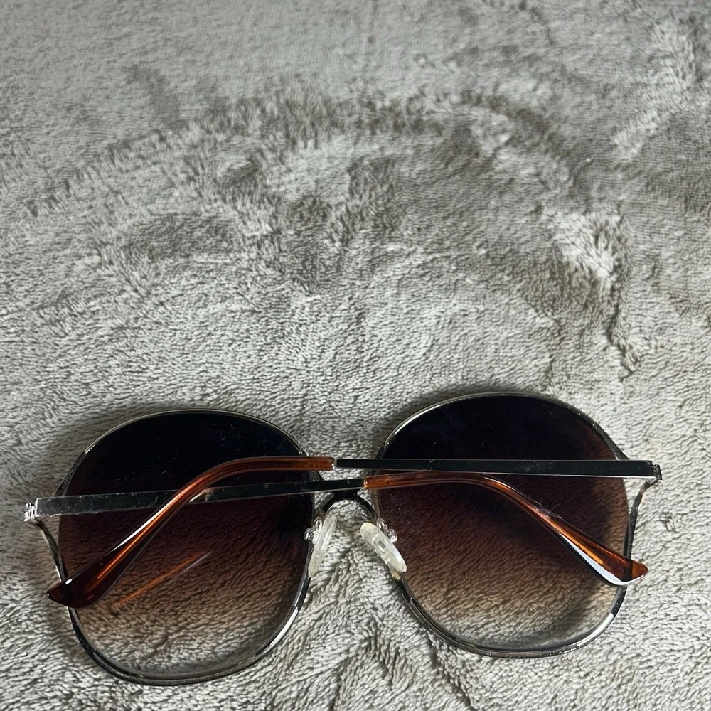 Cato Oversized Brown Gradient Sunglasses Women Gold Tone Fashion Shades